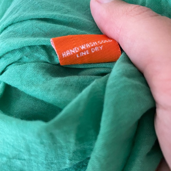 Oliphant Maxi Dress Cotton Green Metallic Polka Dot Smocked Back Small Boho - Picture 2 of 7